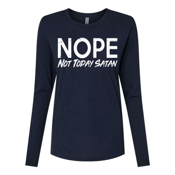 Not Today Satan Womens Cotton Relaxed Long Sleeve T-Shirt