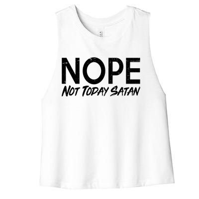 Not Today Satan Women's Racerback Cropped Tank