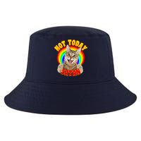 Not Today Satan Funny Cat Rainbow Cool Comfort Performance Bucket Hat