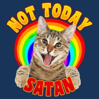 Not Today Satan Funny Cat Rainbow T-Shirt