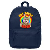 Not Today Satan Funny Cat Rainbow 16 in Basic Backpack