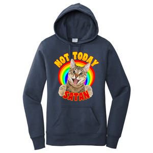 Not Today Satan Funny Cat Rainbow Women's Pullover Hoodie