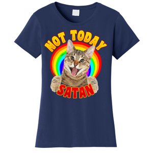 Not Today Satan Funny Cat Rainbow Women's T-Shirt