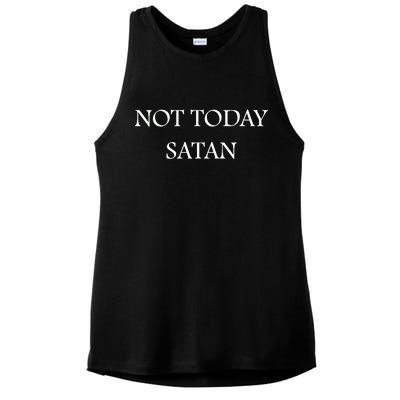 Not Today Satan Funny Devil Ladies PosiCharge Tri-Blend Wicking Tank