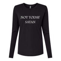 Not Today Satan Funny Devil Womens Cotton Relaxed Long Sleeve T-Shirt