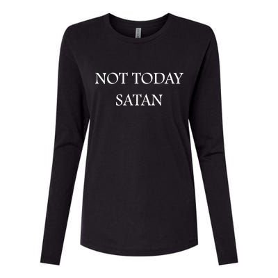 Not Today Satan Funny Devil Womens Cotton Relaxed Long Sleeve T-Shirt