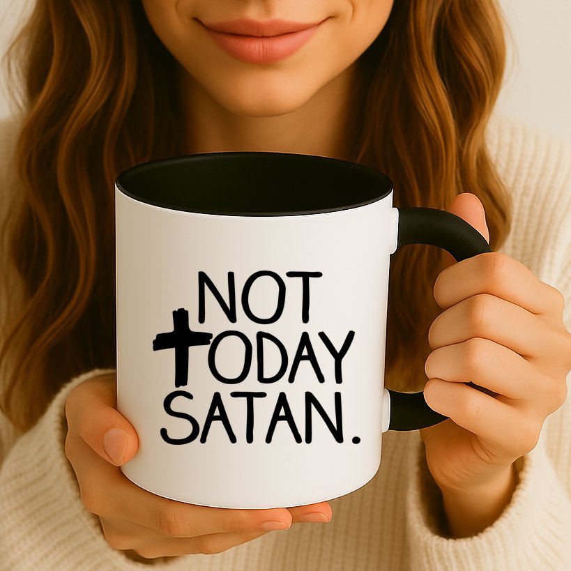 Not Today Satan Jesus Cross Mug