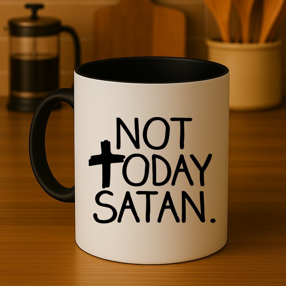 Not Today Satan Jesus Cross Mug