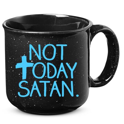 Not Today Satan Jesus Cross 15oz Campfire Ceramic Mug