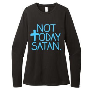 Not Today Satan Jesus Cross Womens CVC Long Sleeve Shirt