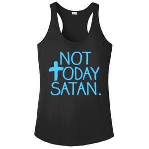 Not Today Satan Jesus Cross Ladies PosiCharge Competitor Racerback Tank