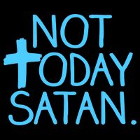 Not Today Satan Jesus Cross Cropped Pullover Crew