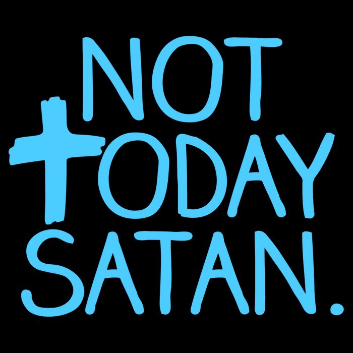 Not Today Satan Jesus Cross Cropped Pullover Crew