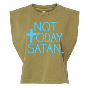 Not Today Satan Jesus Cross Garment-Dyed Women's Muscle Tee