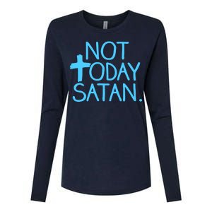 Not Today Satan Jesus Cross Womens Cotton Relaxed Long Sleeve T-Shirt