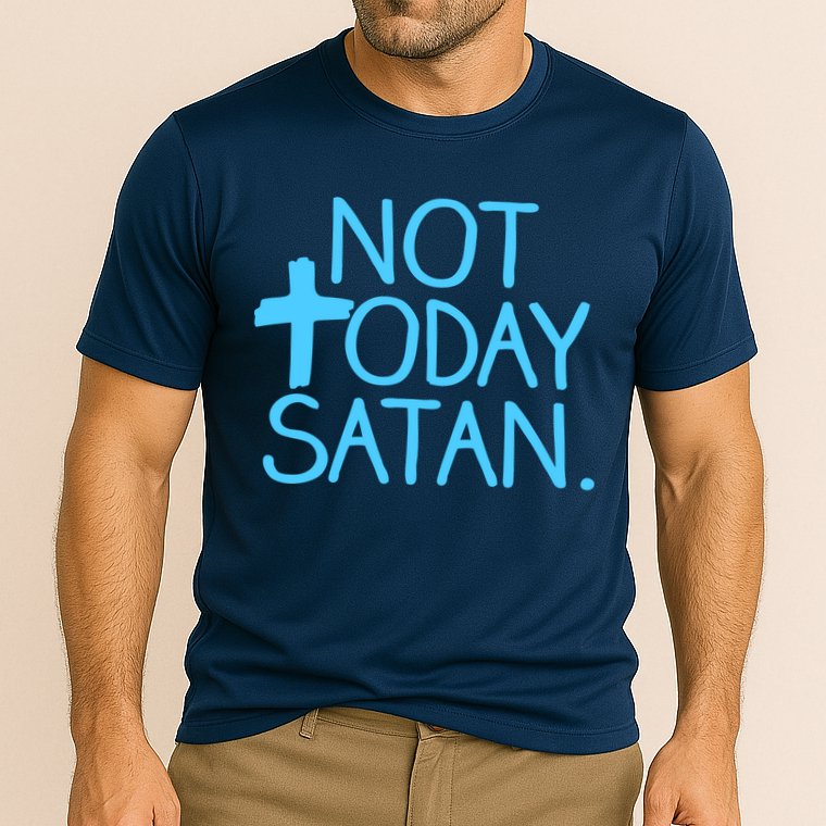 Not Today Satan Jesus Cross Cooling Performance Crew T-Shirt
