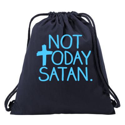 Not Today Satan Jesus Cross Drawstring Bag