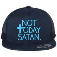 Not Today Satan Jesus Cross Flat Bill Trucker Hat