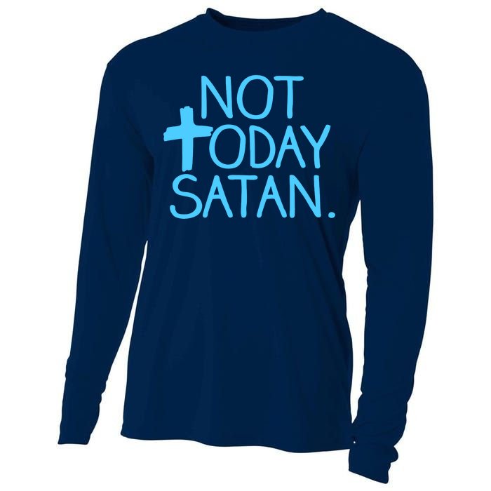 Not Today Satan Jesus Cross Cooling Performance Long Sleeve Crew