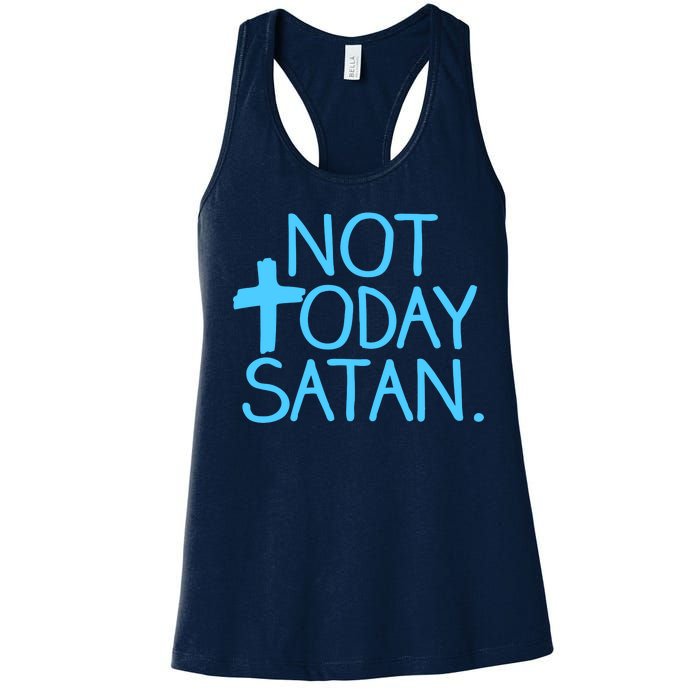 Not Today Satan Jesus Cross Women's Racerback Tank