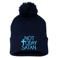 Not Today Satan Jesus Cross Pom Pom 12in Knit Beanie