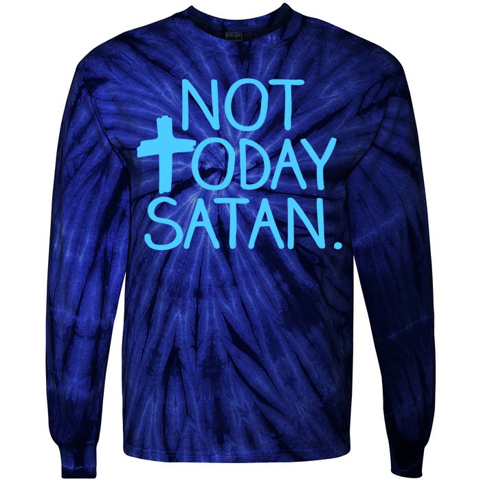 Not Today Satan Jesus Cross Tie-Dye Long Sleeve Shirt