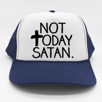 Not Today Satan Jesus Cross Trucker Hat