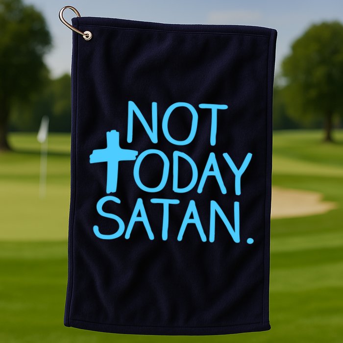 Not Today Satan Jesus Cross Golf Towel