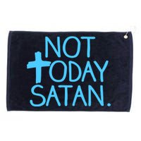 Not Today Satan Jesus Cross Grommeted Golf Towel