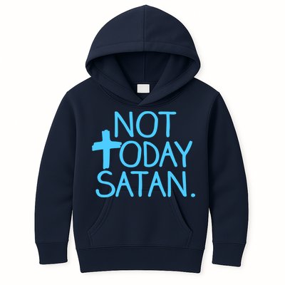 Not Today Satan Jesus Cross Kids Hoodie