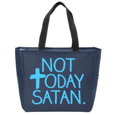 Not Today Satan Jesus Cross Zip Tote Bag