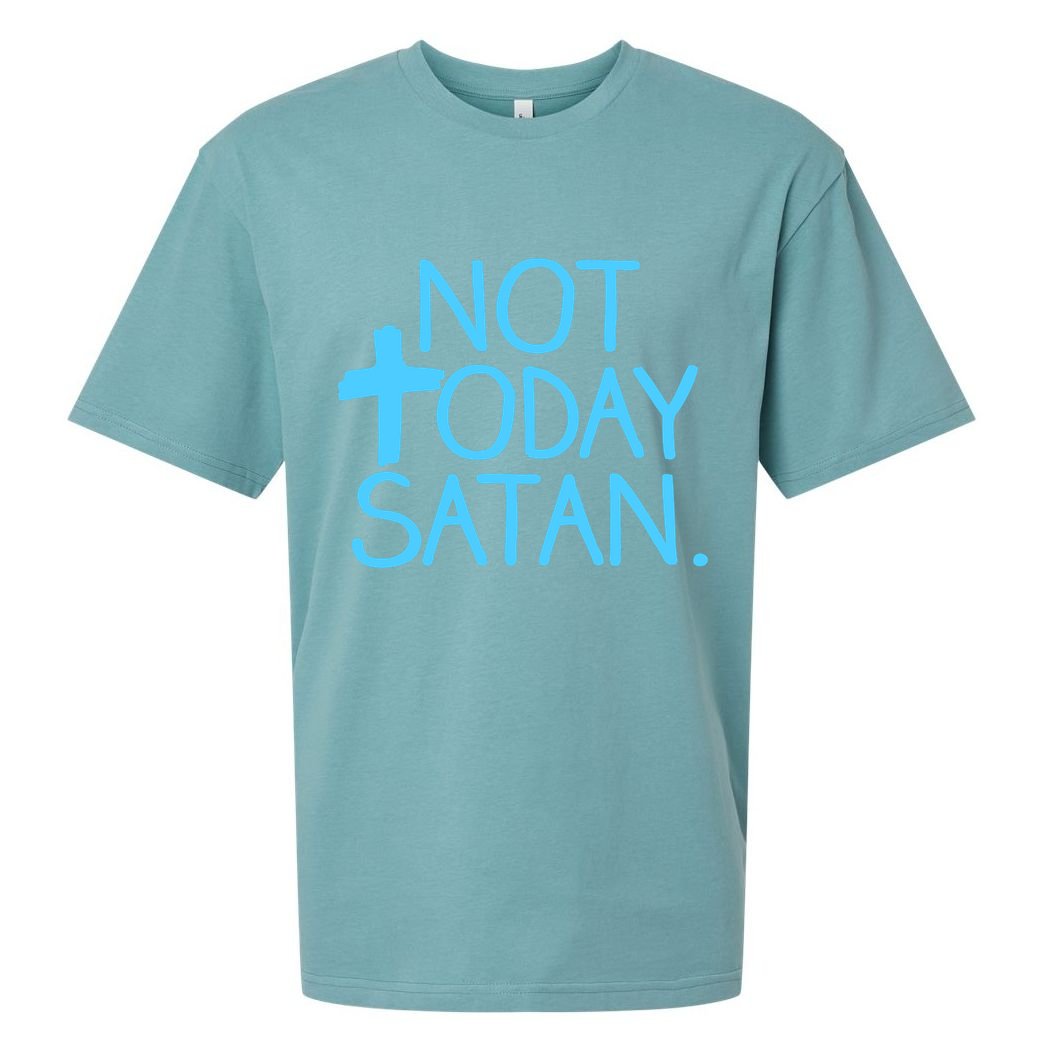Not Today Satan Jesus Cross Sueded Cloud Jersey T-Shirt