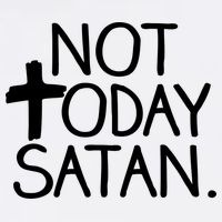 Not Today Satan Jesus Cross Garment-Dyed Sweatshirt