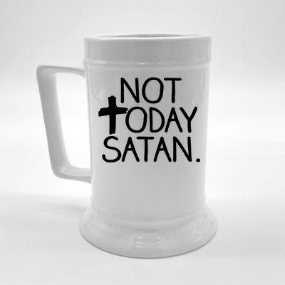 Not Today Satan Jesus Cross Beer Stein