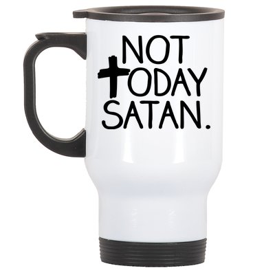 Not Today Satan Jesus Cross Stainless Steel Travel Mug