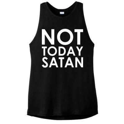 Not Today Satan Text Logo Ladies PosiCharge Tri-Blend Wicking Tank