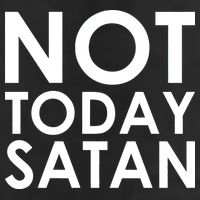 Not Today Satan Text Logo 7 Panel Mesh Trucker Snapback Hat