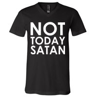 Not Today Satan Text Logo V-Neck T-Shirt