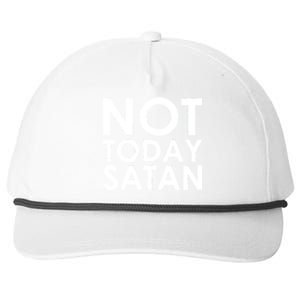 Not Today Satan Text Logo Snapback Five-Panel Rope Hat