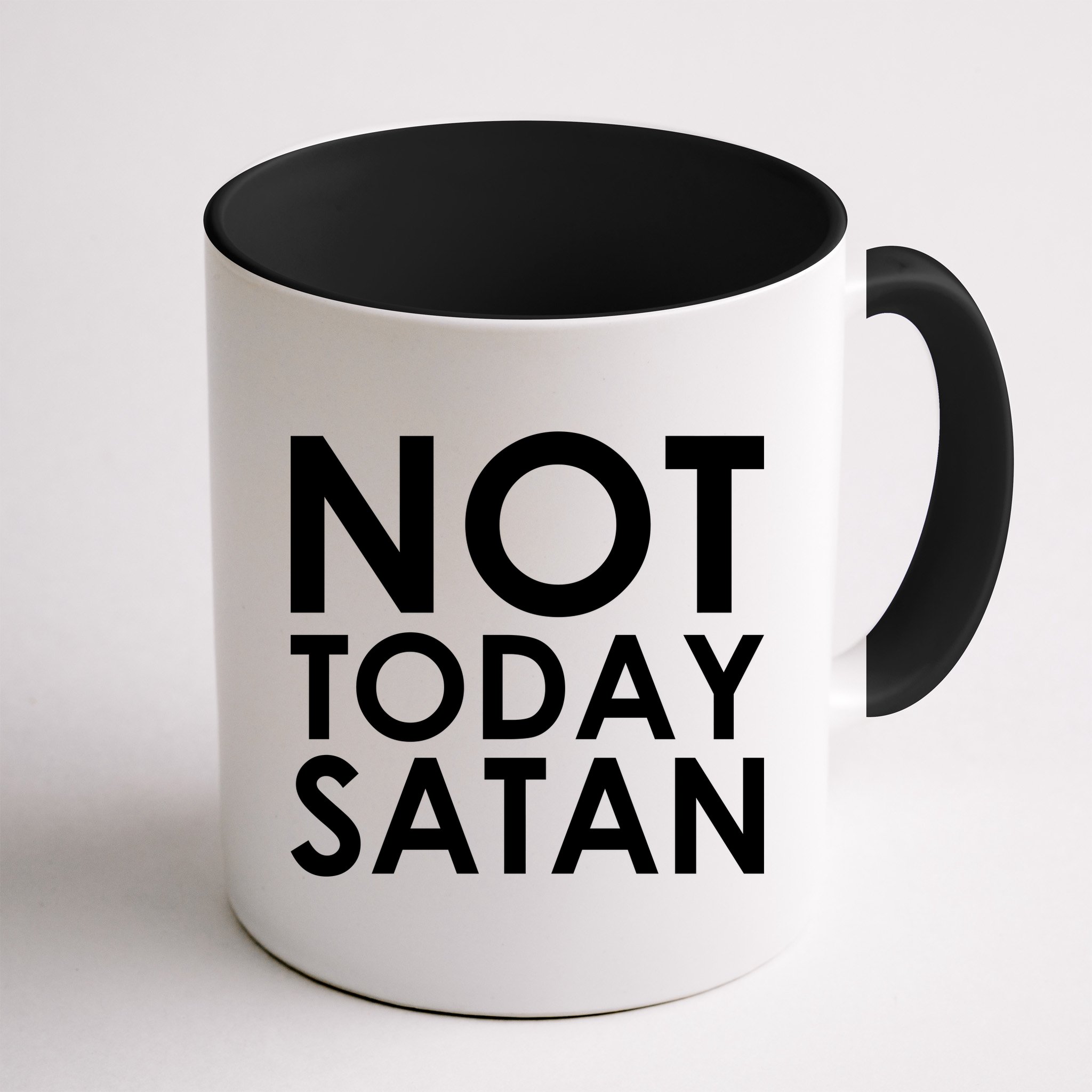 Not Today Satan Text Logo Mug
