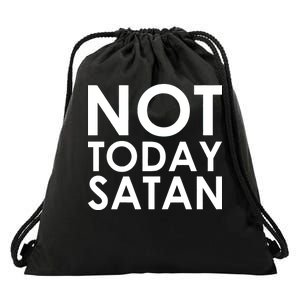 Not Today Satan Text Logo Drawstring Bag