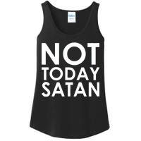 Not Today Satan Text Logo Ladies Essential Tank