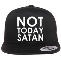 Not Today Satan Text Logo Flat Bill Trucker Hat