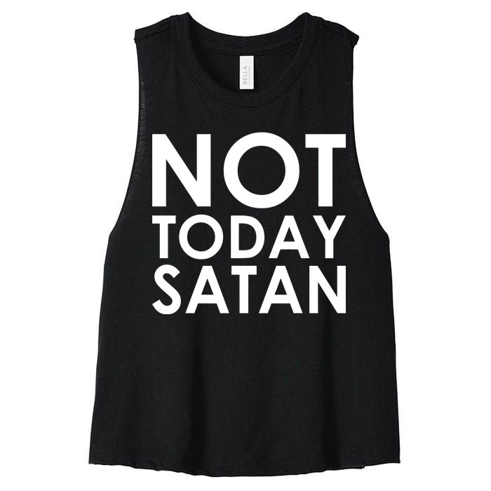 Not Today Satan Text Logo Women's Racerback Cropped Tank