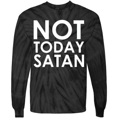 Not Today Satan Text Logo Tie-Dye Long Sleeve Shirt