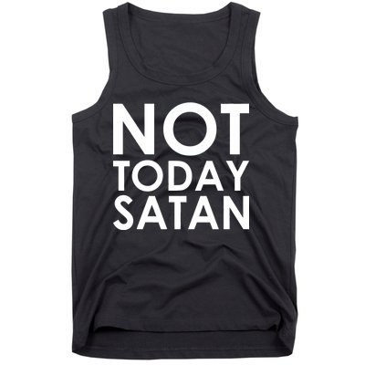 Not Today Satan Text Logo Tank Top