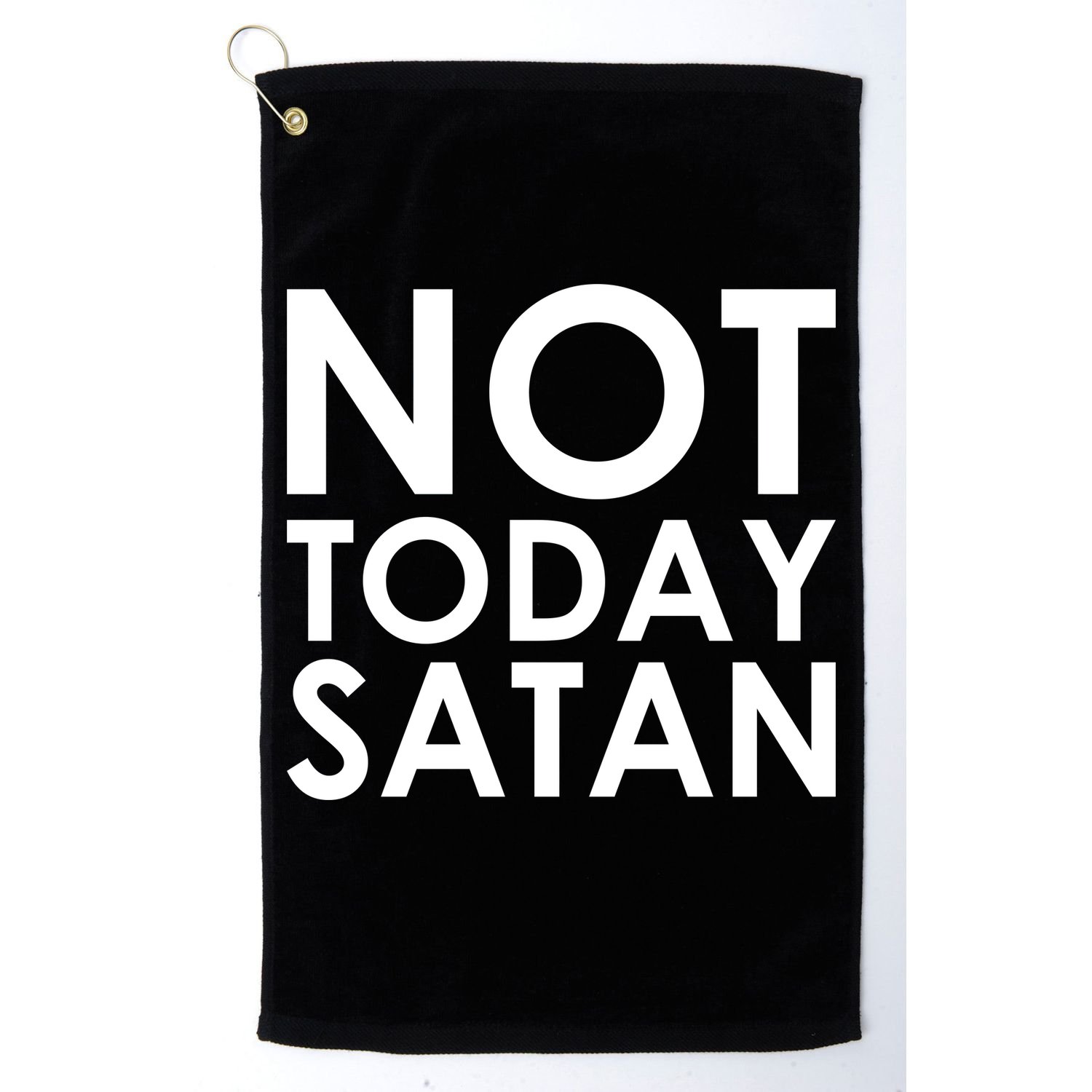 Not Today Satan Text Logo Golf Towel