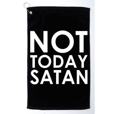 Not Today Satan Text Logo Platinum Collection Golf Towel