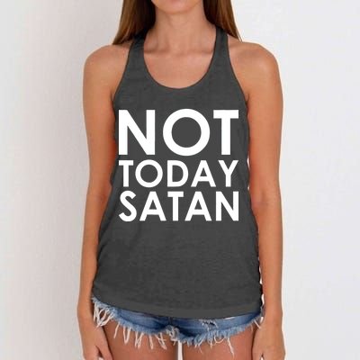 Not Today Satan Text Logo Women's Knotted Racerback Tank