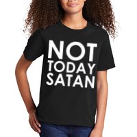 Not Today Satan Text Logo Kids T-Shirt